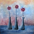 Modr kytky, formt 15x15 cm